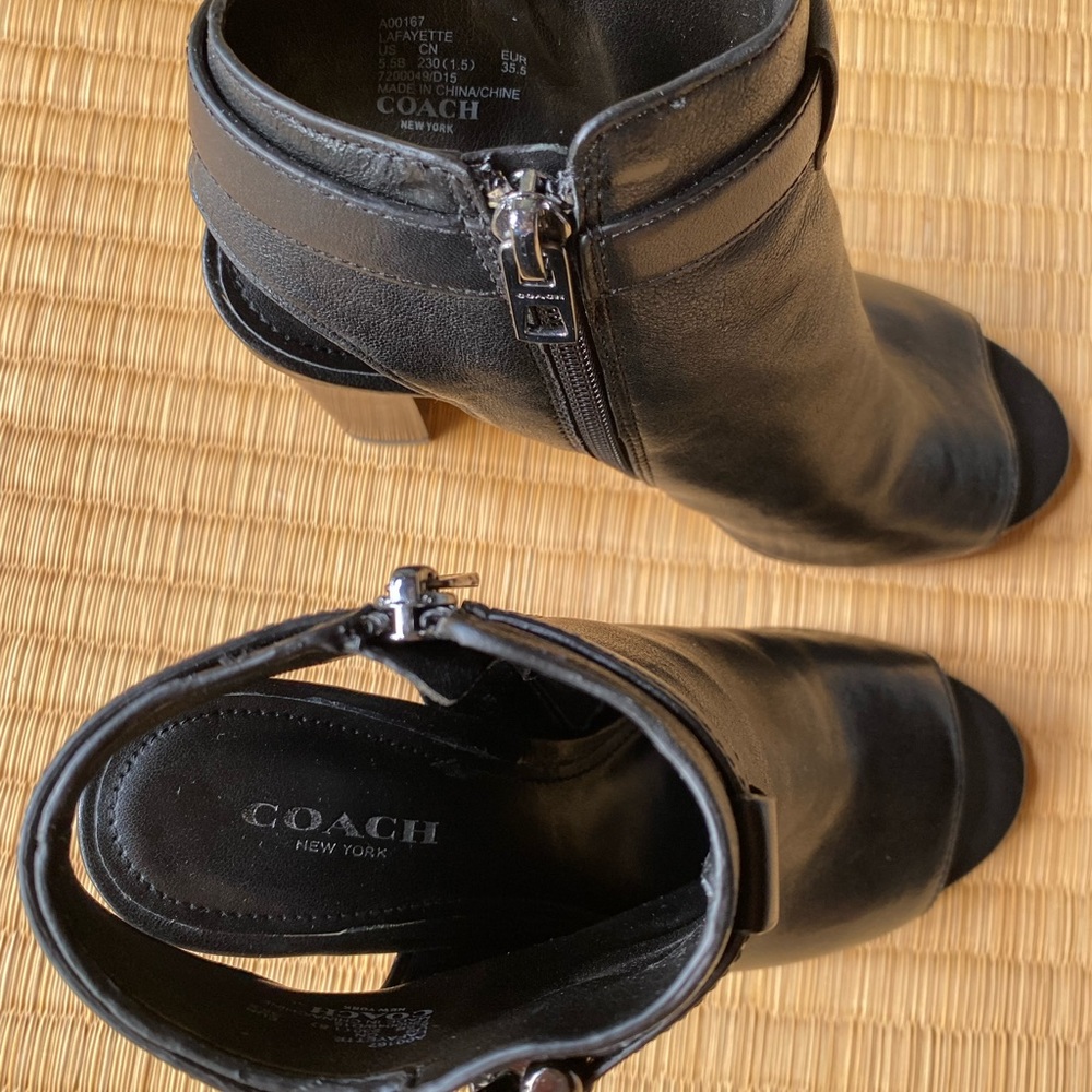 Coach peep-toe booties black size 5.5 - Picture 8 of 8